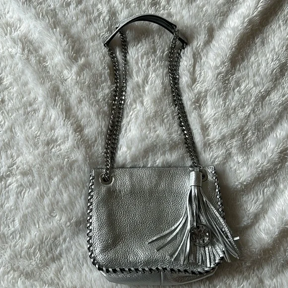 Michael Kors | Bags | Michael Kors Silver Leather Purse With  display picture 1